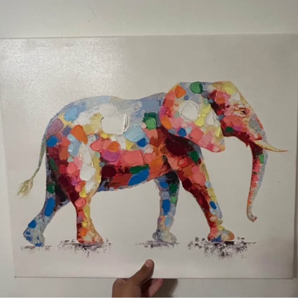 Vibrant Multicolor Elephant Canvas Art